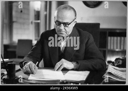 Staatsbahnen, SJ Generaldirektor Gustaf Dahlbeck. Stockfoto