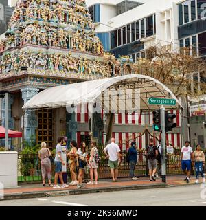 Sri Veeramakaliamman Hindu Temple, Serangoon Road, Singapur Stockfoto