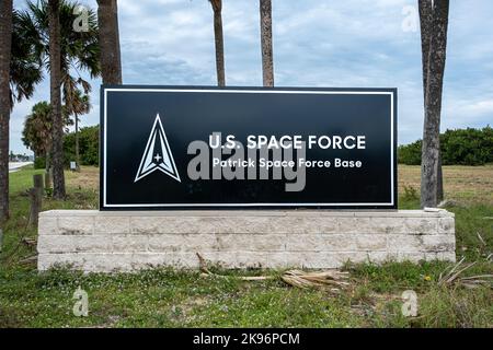 Die US-Weltraumwaffe unterzeichnet die Patrick Space Force Base in Brevard County, Florida. Stockfoto
