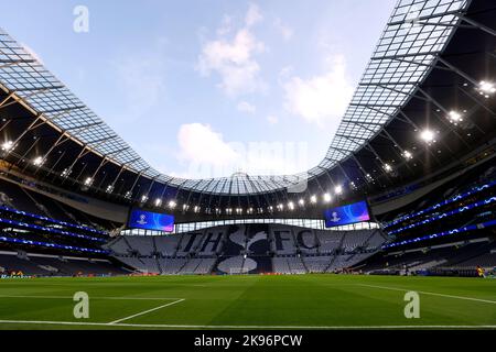 Eine Gesamtansicht des Stadions vor dem UEFA Champions League-Spiel der Gruppe D im Tottenham Hotspur Stadium, London. Bilddatum: Mittwoch, 26. Oktober 2022. Stockfoto