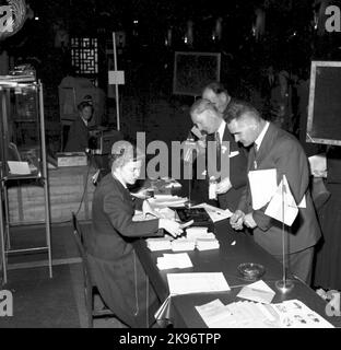 Die Mitgliederversammlung der Nordic Railwayman Society 24. in Stockholm. Stockfoto