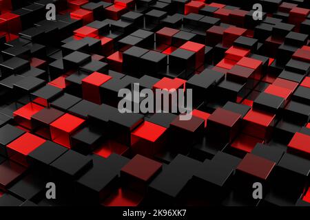 Abstract Futuristische Würfel, Technologie Hintergrund 3D Illustration Render Stockfoto