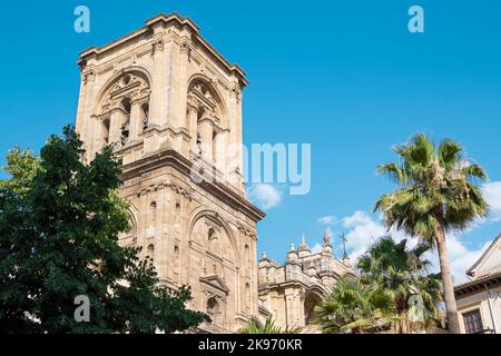 Campanario de la basÃ­lica catedral de Granada de estilo renacimiento y barroco siglo XVI, EspaÃ±a Stockfoto