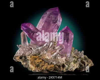 Amethyst, Piedras Parado, Veracruz, Mexiko (purpurrote Vielzahl von Quarz) Stockfoto