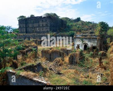 Alibag India Kolaba Fort (Murud-Janjira) Moschee Ruinen Stockfoto