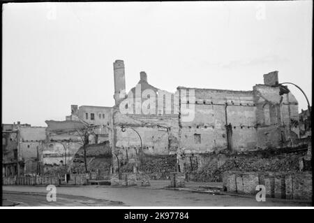 Ruinen in Danzig, 1945. Stockfoto