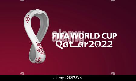 Bursa, Türkei, 03. Juni 2022, Football World Cup 3D Illustration 2022, die in Katar stattfinden wird. FIFA Fußball-Weltmeisterschaft 3D Illustration 2022 Stockfoto