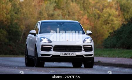 2019 Porsche Cayenne, weiß, 2995 ccm Stockfoto