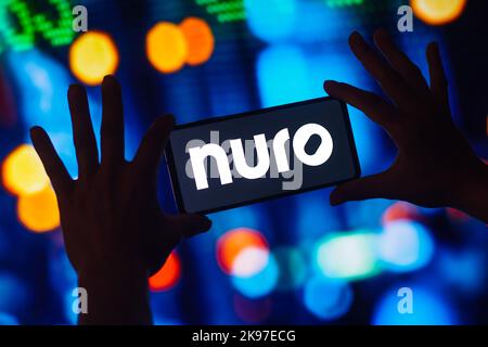 Brasilien. 26. Oktober 2022. In dieser Abbildung wird das Nuro-Logo auf einem Smartphone-Bildschirm angezeigt. (Foto von Rafael Henrique/SOPA Images/Sipa USA) Quelle: SIPA USA/Alamy Live News Stockfoto