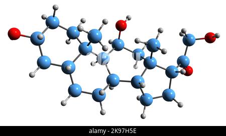 Cortexon 3D Bild der Skelettformel von Deoxycorticosteron - molekularchemische ...