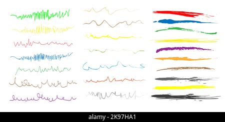 Vektordarstellung Satz von Markern einschließlich Elementen. Stock Vektor