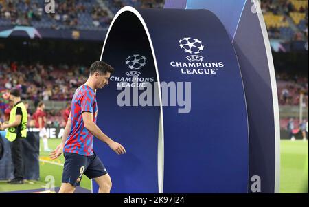 Barcelona, Spanien. 26. Okt, 2022. firo : 26.10.2022, Fußball, Fußball, CL, UEFA Champions League, Saison 2022/2023, Gruppenphase, Gruppe C, FC Barcelona - FC Bayern München München München FCB Robert Lewandowski, Quelle: dpa/Alamy Live News Stockfoto