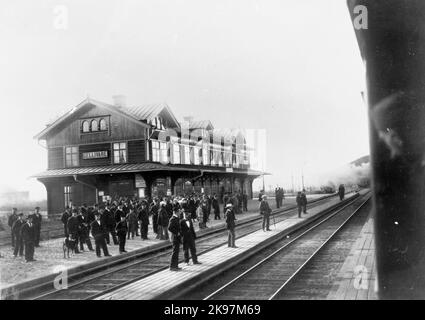 Gällivare Bahnhof. Stockfoto