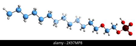 3D Bild von Trideceth-6 Phosphat-Skelettformel - molekularchemische Struktur des Emulgator-mittels isoliert auf weißem Hintergrund Stockfoto