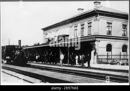 Kalmar Railway, KJ Lok 4 'Gustaf Wasa' am Bahnhof Kalmar. Stockfoto