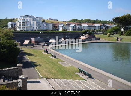 Marine Lake bei Cold Knap Gardens Barry South Wales UK Stockfoto