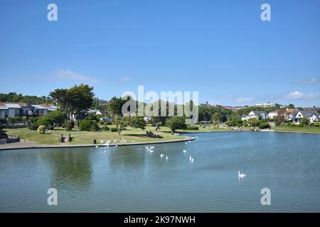 Marine Lake bei Cold Knap Gardens Barry South Wales UK Stockfoto