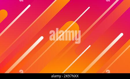 Abstrakte geometrische Hintergrunddarstellung mit gradientem dymanischem Muster und Linien. Pink, Orange, Gelb und Weiß und Farbspektrum. Hintergrund für Social Media, Grafikdesign, Banner, Poster. Vektorgrafik Stock Vektor
