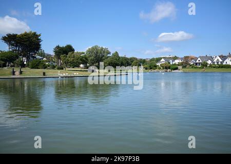 Marine Lake bei Cold Knap Gardens Barry South Wales UK Stockfoto