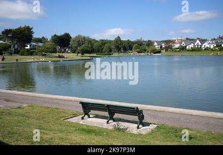 Marine Lake bei Cold Knap Gardens Barry South Wales UK Stockfoto