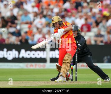 Aufgenommen am 28. August 2022 / The Hundred / Warwickshire County Cricket Club / Edgbaston / Birmingham Phoenix / Manchester Originals Stockfoto