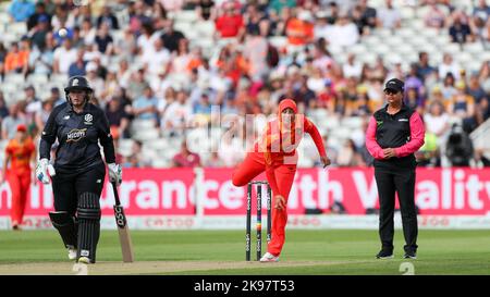 Aufgenommen am 28. August 2022 / The Hundred / Warwickshire County Cricket Club / Edgbaston / Birmingham Phoenix / Manchester Originals Stockfoto