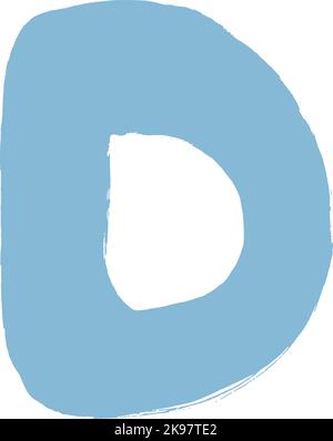 Alphabet D Buchstabe Handgezeichnetes Illustrationselement für Kinder Kindergarten und Vorschulbildung Stock Vektor