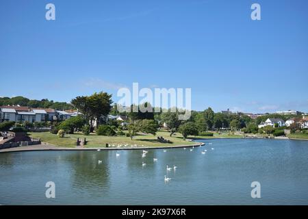 Marine Lake bei Cold Knap Gardens Barry South Wales UK Stockfoto