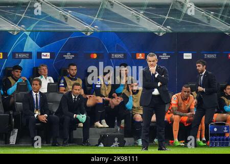 Mailand, Italien - 26. Oktober 2022, der zweite Trainer Massimiliano Farris (FC Inter) während der UEFA Champions League, Gruppe C Fußballspiel zwischen FC Internazionale und Viktoria Plzen (Pilsen) am 26. Oktober 2022 im Giuseppe Meazza Stadion in Mailand, Italien - Foto Morgese-Rossini / DPPI Stockfoto