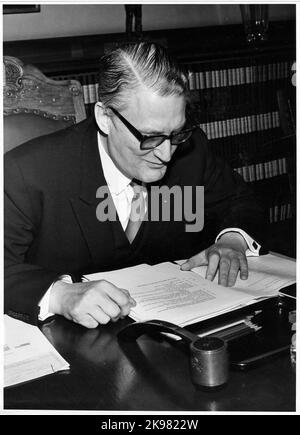 Generaldirektor Erik Gustaf Johan Upmark bei der Staatsbahn, SJ, 1949-1969. Stockfoto