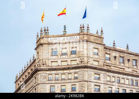 Gebäude der Banco de Espana, Spanien Stockfoto