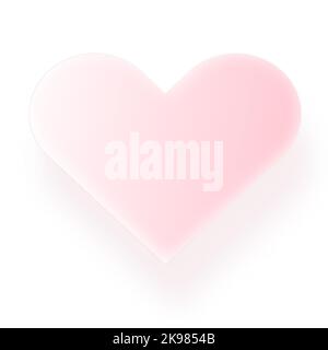 Realistisches herz aus 3D Pink mit Schatten auf transparentem oder weißem Hintergrund. Lichteffekt. Romantisches Gestaltungselement für Collage. 3D Symbol. Vektor Stock Vektor