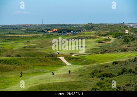 Golfplatz in den Dünen, Domburg Golf Club, Domburg in Zeeland, Badeort, Küste, Niederlande Stockfoto