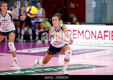 Elena Perinelli (Volleyball Casalmaggiore) während der TrasportiPesanti Casalmaggiore gegen Vero Volley Monza, Volleyball Italienische Serie A1 Frauenspiel in Casalmaggiore (CR), Italien, Oktober 26 2022 Stockfoto