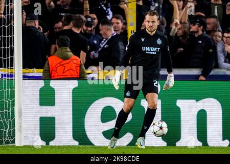 BRÜGGE, BELGIEN - 26. OKTOBER: Simon Mignolet vom Club Brugge KV während des Spiels der Gruppe B - UEFA Champions League zwischen dem Club Brugge KV und dem FC Porto am 26. Oktober 2022 im Jan Breydelstadion in Brügge, Belgien (Foto: Joris Verwijst/Orange Picches) Stockfoto