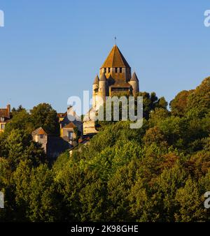 Außenansicht des Caesar Tower in Provins Stockfoto