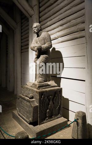 Josef Pilsudski Denkmal im Salzbergwerk Wieliczka, Krakau, Polen. Stockfoto