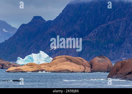 Eisberg, Irminger See Eingang zum Prince Christian Sound, Grönland, Königreich Dänemark Stockfoto