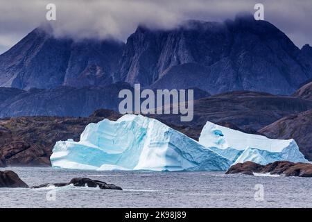 Eisberg, Irminger See Eingang zum Prince Christian Sound, Grönland, Königreich Dänemark Stockfoto