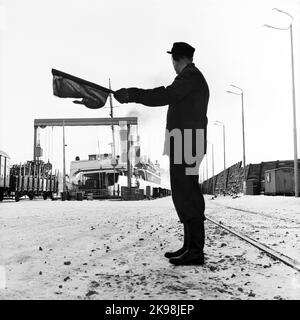 Die Zugfähre S/S starke, Trelleborg. Erbaut 1931 von den Deutschen Werken, Kiel, Deutschland und geliefert an die Staatsbahnen, SJ, Malmö. Hat vor allem den Trelleborg - Sassnitz-Trail betrieben. Eingefügt 1967 auf der neuen Fährenstrecke zwischen Värtahamnen in Stockholm und Naantali bei Turku Stockfoto