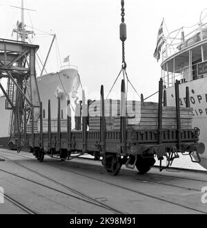 Värtahamnen. MS wurde aus Piräus in Griechenland verehrt. SJ-Erz Stockfoto