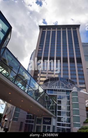 Boston, Massachusetts, USA. Das Prudential Center ist ein geschlossenes Einkaufszentrum und ein gemischter Komplex im Viertel Back Bay. Stockfoto