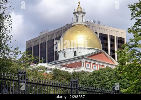 Boston, Massachusetts, USA. Das Massachusetts State House (auch bekannt als Massachusetts Statehouse und New State House). Stockfoto