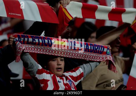 Madrid, Spanien. 26. Oktober 2022. Madrid Spanien; 10.26.2022.- Atlético de Madrid gegen Bayer Leverkusen Champions-League-Fußballspiel am Spieltag 5 von 6 im Stadion Civitas Metrpolitano in der Hauptstadt des Königreichs Spanien. Das Endergebnis liegt bei 2. Atlético de Madrid Tore von Yannick Carrasco 22  und Rodrigo de Paul 50  Tore von Bayer Leverkusen von Moussa Diabi 9 und Callum Hudson-Odol 29  Quelle: dpa/Alamy Live News Stockfoto