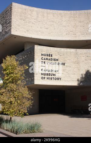 Der Eingang zum Canadian Museum of History in Hull, Quebec, Kanada Stockfoto
