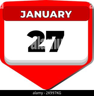 27 Januar Vektor-Symbol Kalendertag. 27 Datum Januar. Siebenundzwanzigsten Tag des Januar. 27. Datumsnummer. 27-Tage-Kalender. Siebenundzwanzig Datum Stock Vektor