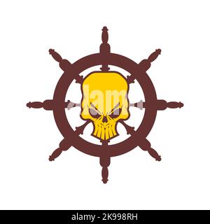 Piratenlenkrad mit Totenkopf. Vektorgrafik Stock Vektor