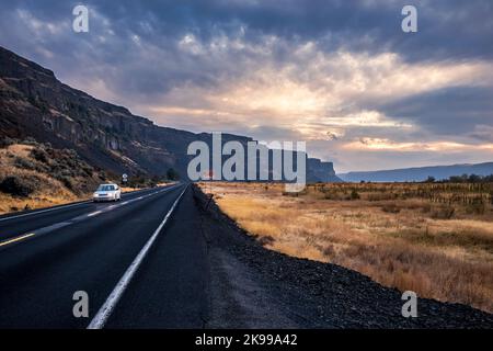 Steamboat Rock, Banks Lake, Staat Washington, USA Stockfoto