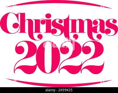 Weihnachten 2022 festliches Textvektordesign Stock Vektor