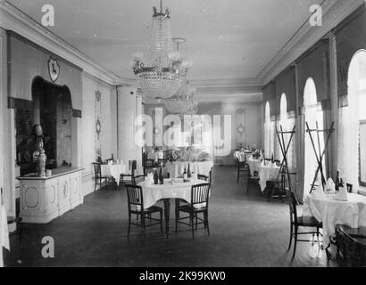 Speisesaal im Bahnhotel Stockfoto